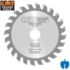 100mm Diameter 20 Tooth CMT Conical Scoring Saw Blade with 20mm Bore 288.100.20H