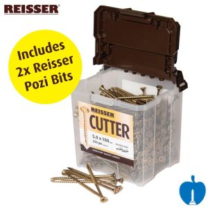 3.5 x 20mm Reisser CUTTER Full Thread High Performance Joinery Woodscrews 2,200pcs TUB