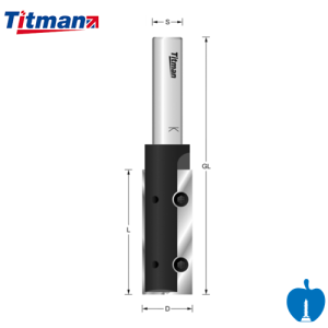 22mm Diameter x 30mm Length Titman 2 Flute TCT Reversible Knife Router Cutter With 12.7mm Shank