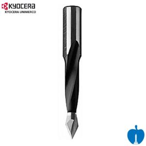 10mm Diameter x 77mm Overall Length Kyocera Unimerco Through Point Dowel Drill Bit R/H