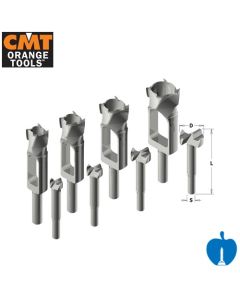 CMT Boring Bits & Plug Cutter 8 Piece Set 8, 10, 12 & 15mm Diameter 500.001.08 