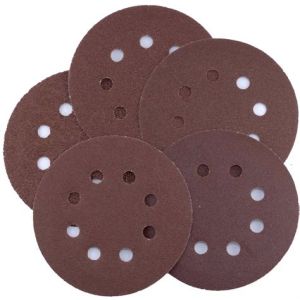 125mm Circular Sanding Discs 'Hook & Loop' backed Various Grit Sizes - 10 pack