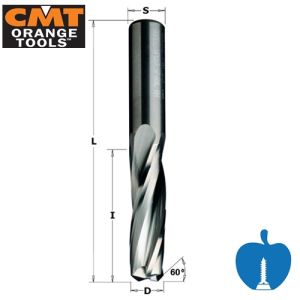 CMT 16mm x 55mm S=16mm Spy Hole Lockcase Spiral Without Chip Breaker 3 Flute Up-cut R/H 191.163.11