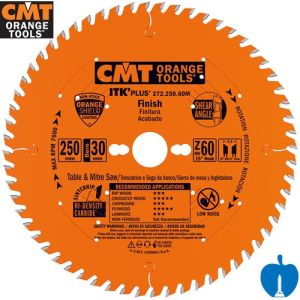 216mm 48 Tooth CMT ITK plus Negative Crosscut Circular Saw Blade 1.8mm Kerf 8° Shear Angle With 30mm Bore 272.216.48M