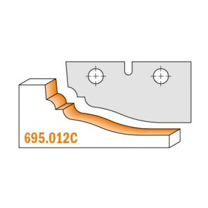 CMT Profile 12C, 50 x 25 x 2mm Panel Raiser Tips  - 1 pair 695.012C