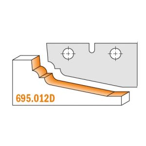 CMT Profile 12D, 50 x 25 x 2mm Panel Raiser Tips  - 1 pair 695.012D