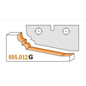 CMT Profile 12G, 50 x 25 x 2mm Panel Raiser Tips  - 1 pair 695.012G