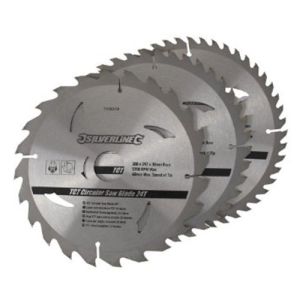 3 pack 200mm Silverline TCT Circular Saw Blades 749249