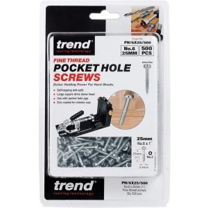 Trend Pocket Hole Screw Fine No.6 (3.4mm) X 25mm 500 pcs