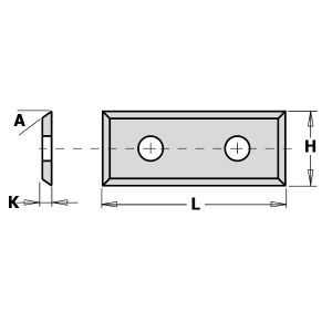 49.5mm Solid Carbide Reversible Knives to suit CMT Cutters