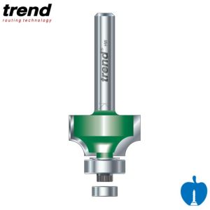 34.9mm Diameter x 18mm Cut Trend TCT Bearing Guided Ovolo Router Cutter 11.1mm Radius 1/4" Shank