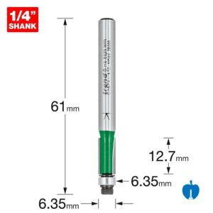 Trend Bearing Trimmer 1/4" Diameter (6.35mm) x 12.7mm Cut Length Shank 1/4" C167