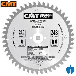 240mm 36 Tooth CMT Hand Held / Portable Saw Blade With 30mm Bore To Fit Festool AP88 291.240.36M