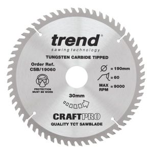 Trend 184mm dia 30mm Bore ATB Z=58 TCT Table / Rip Saw Blade CSB/18458