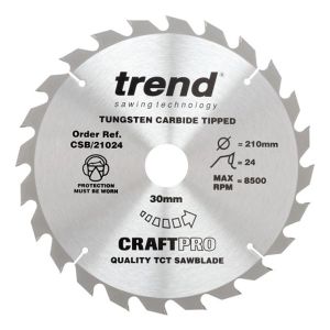 Trend 210mm dia 30mm Bore ATB Z=36 TCT Table / Rip Saw Blade CSB/21036