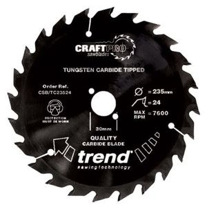 Trend 250mm dia 30mm Bore ATB Z=60 TCT Non-stick PTFE Coat Saw Blade CSB/TC25060