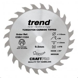 Trend Craft Pro 115mm dia 9.5mm bore 24 tooth extra fine finish cut saw blade