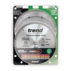 Trend 165mm Dia 20mm Bore ATB Z=48TCT Saw Blade CSB/ PT165/3PK