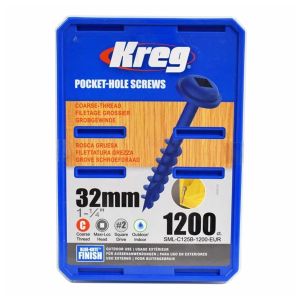 1,200 SCREWS 1 1/4 Inch KREG Blue Kote Washer Head SML-C125B 32mm