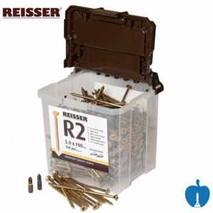 4.0 x 45mm Reisser R2 Full Thread High Performance Joinery Woodscrews TUB 1,000pcs 