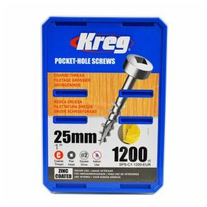 Kreg 1" Pocket Hole Coarse Thread Screws 1200pcs SPS-C1