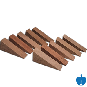 10 Pack 90mm x 25mm Sapele Hardwood Wooden Wedges 20mm High Tapering to Zero