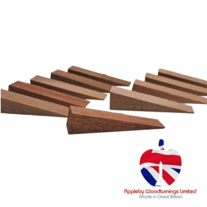 10 Pack 120mm x 25mm Sapele Hardwood Wooden Wedges 15mm High Tapering to 0mm