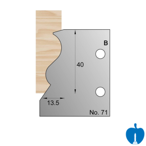 Whitehill 40mm x 13.5mm OGEE Skirting Profile Limiters No. 71 - 004H00071