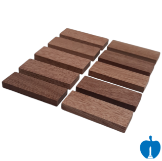 10 Pack 85mm In Length X 30mm Wide Sapele Hardwood Packers 10mm Thickness 