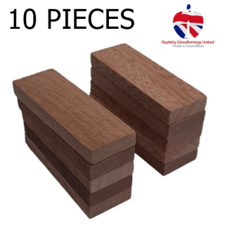 10 Pack 85mm Long X 30mm Wide Sapele Hardwood Packers 10mm Thickness To Aid Fitting of FD30 & FD60 Fire Rated Window & Door Sets