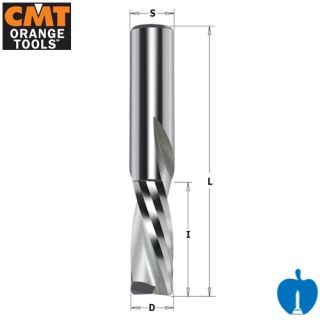 3/16" Diameter x 3/4" Cut Length CNC Negative Down Cut Finishing Spiral Router 2 Flute With 1/4" Shank R/H CMT 192.005.11