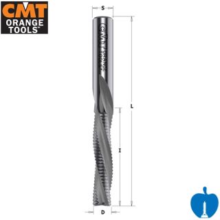 CMT 10mm x 42mm S=10mm CNC Roughing Spiral Router With Chip Breaker 3Flute Negative R/H 196.101.11