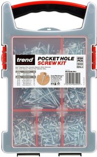 Trend Pocket Hole Selection pack-850 Screws in Carry Case