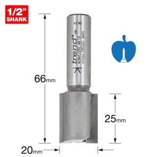 Trend Straight Cut Router cutter 20x25mm S=1/2" 4/6