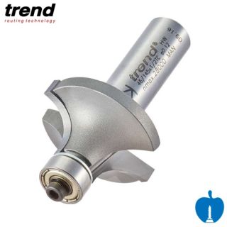 34.9mm Diameter x 18mm Cut Trend TCT Bearing Guided Ovolo Router Cutter 11.1mm Radius 12.7mm Shank