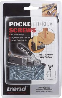 Trend Pocket Hole Screw Fine No.7 (3.4mm) X 30mm 500 pcs