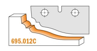 CMT Profile 12C, 50 x 25 x 2mm Panel Raiser Tips  - 1 pair 695.012C