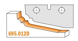 CMT Profile 12D, 50 x 25 x 2mm Panel Raiser Tips  - 1 pair 695.012D