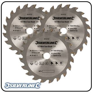 85mm TCT Circular Saw Blade to suit Silverline, Titan & Works mini saws