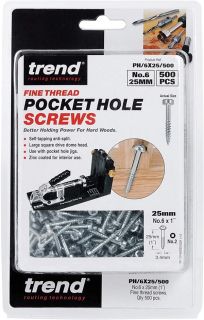 Trend Pocket Hole Screw Fine No.6 (3.4mm) X 25mm 500 pcs