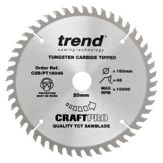 160mm Z=48 Id=20 TREND CRAFT Hand Held / Portable Saw Blade To Fit Festool CSP56