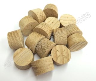 17mm American White Oak Tapered Wooden Plugs 100pcs