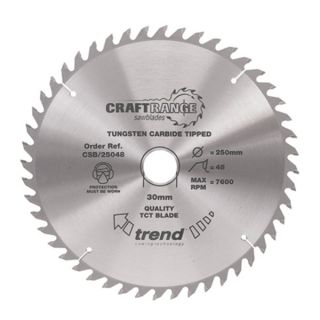 Trend 162mm dia 20mm Bore ATB Z=48 TCT Saw Blade CSB/16248