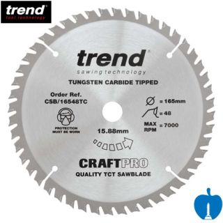 165mm Diameter 48 Tooth ATB Trend Saw Blade For Portable Saws With 15.88mm Bore CSB/16548TC