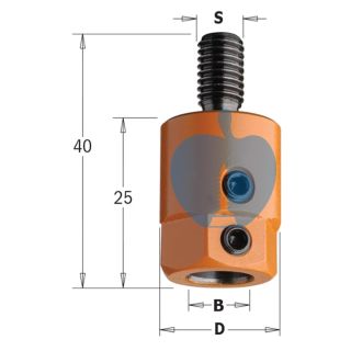 CMT Multi Borer Drill Adaptor Chuck 8mm Bore S=M8 R/H 301.080.01