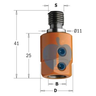 CMT Multi Borer Drill Adaptor Chuck 8mm Bore S=M10/11 R/H 305.080.01