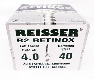 Reisser R2 Retinox Stainless Steel Wood Screws 4.0mm x 40mm 200pcs