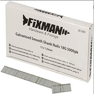 12mm x 1.25mm 18G Fixman Galvanised Smooth Shank Nails 5000pck 861880