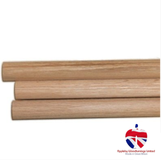 1/4" (6.35mm) diameter x 1000mm (1 Meter) long Oak Dowel Rod