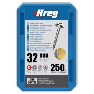 Kreg 1 1/4" Pocket Hole Coarse Thread Screws 250pcs SML-C125